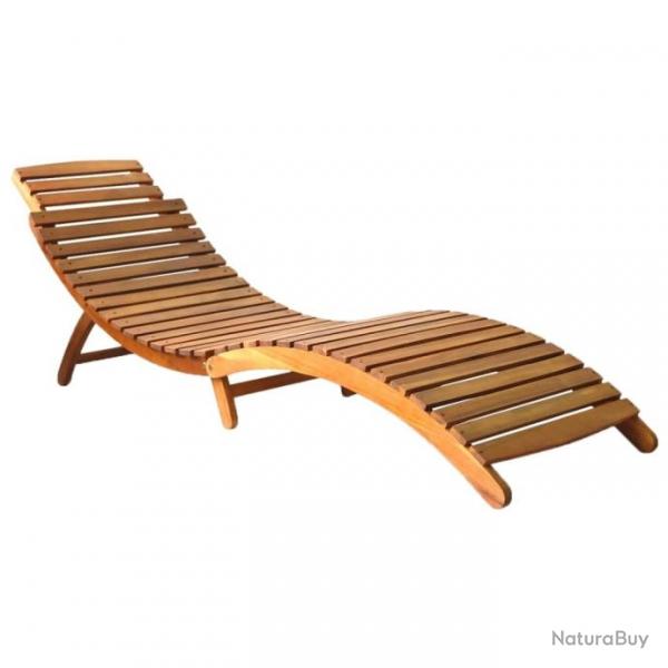 Chaise longue Bois d'acacia solide Marron 46650