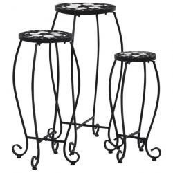 Tables mosaïque 3 pcs Noir et blanc Céramique 46703