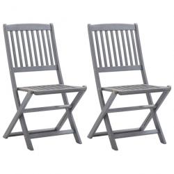 Chaises pliables d'extérieur 2 pcs Bois d'acacia solide 46335