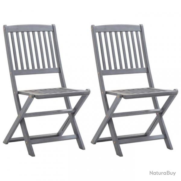 Chaises pliables d'extrieur 2 pcs Bois d'acacia solide 46335