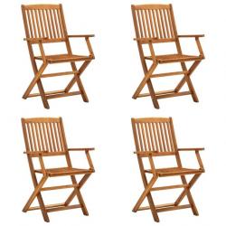 Chaises pliables d'extérieur 4 pcs Bois d'acacia solide 46338