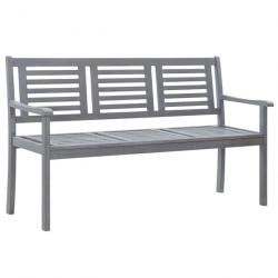 Banc de jardin 3 places 150 cm Gris Bois d'eucalyptus solide 47295