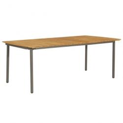 Table de jardin 200x100x72 cm Bois d'acacia solide et acier 47297