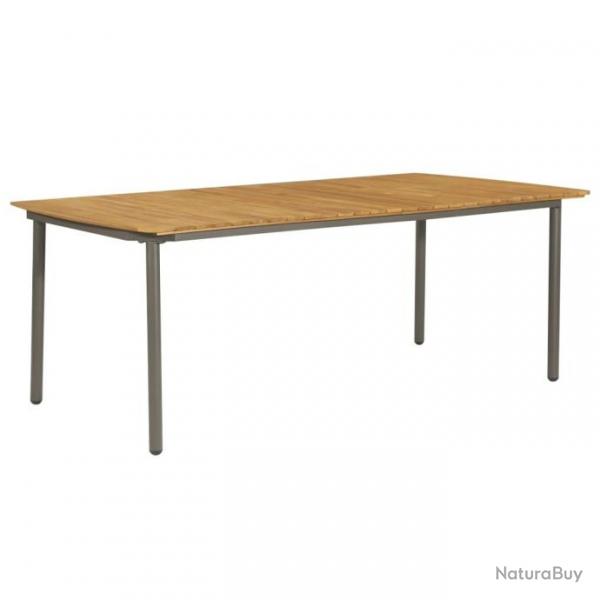 Table de jardin 200x100x72 cm Bois d'acacia solide et acier 47297