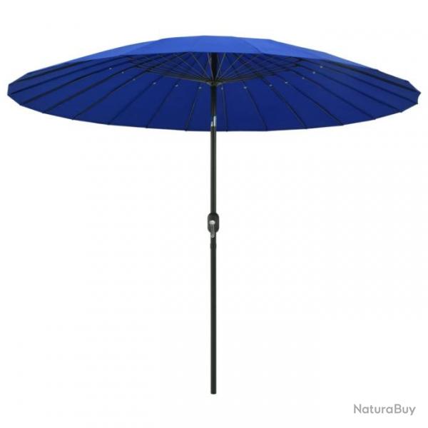 Parasol d'extrieur avec mt en aluminium 270 cm Bleu azur 47311