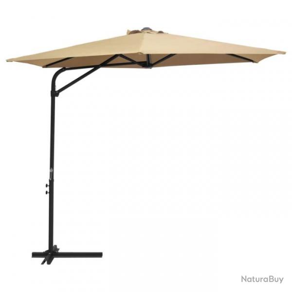 Parasol d'extrieur avec mt en acier 300 cm Taupe 47315