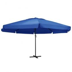 Parasol d'extérieur avec mât en aluminium 500 cm Bleu azuré 47369