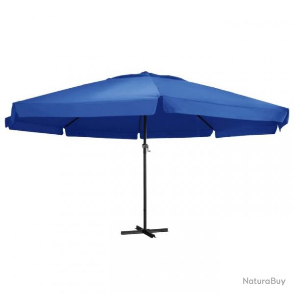 Parasol d'extrieur avec mt en aluminium 500 cm Bleu azur 47369