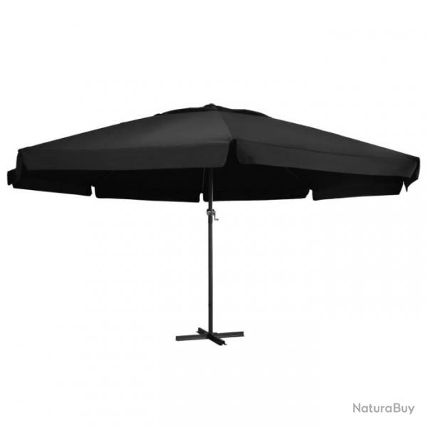 Parasol d'extrieur avec mt en aluminium 600 cm Noir 47376