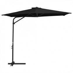 Parasol d'extérieur avec mât en acier 300 cm Noir 47318