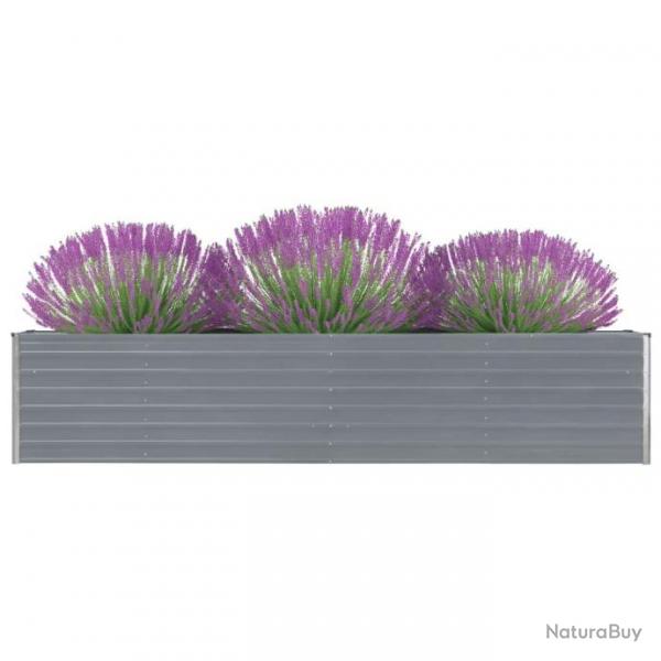 Lit surlev de jardin Acier galvanis 320x40x45 cm Gris