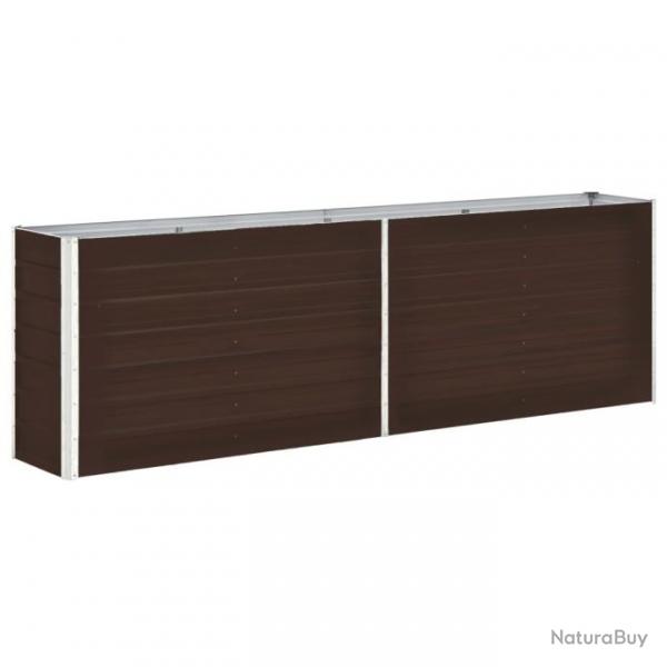 Lit surlev de jardin Acier galvanis 240x40x77 cm Marron 47042