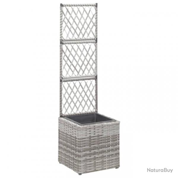 Lit surlev en treillis 1 pot 30x30x107 cm Rsine tresse Gris 46933