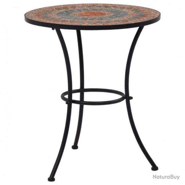 Table de bistro mosaque Orange/gris 60 cm Cramique 46717