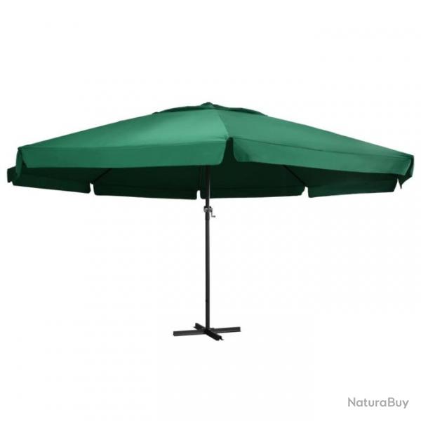 Parasol d'extrieur avec mt en aluminium 600 cm Vert 47371