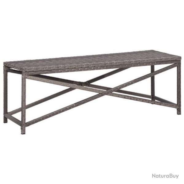 Banc de jardin 120 cm Rsine tresse Gris 46211