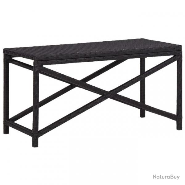 Banc de jardin 80 cm Rsine tresse Noir 46207