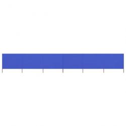 Paravent 6 panneaux Tissu 800 x 120 cm Bleu azuré 47179
