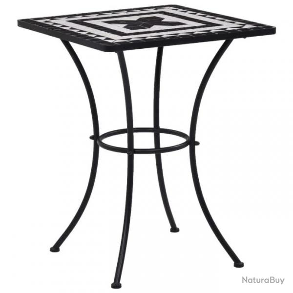 Table de bistro mosaque Noir et blanc 60 cm Cramique 46707