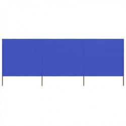 Paravent 3 panneaux Tissu 400 x 80 cm Bleu azuré 47145