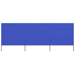 Paravent 3 panneaux Tissu 400 x 80 cm Bleu azuré 47145