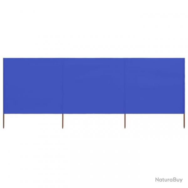 Paravent 3 panneaux Tissu 400 x 80 cm Bleu azur 47145