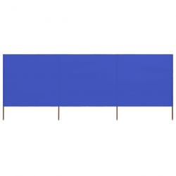 Paravent 3 panneaux Tissu 400 x 120 cm Bleu azuré 47147