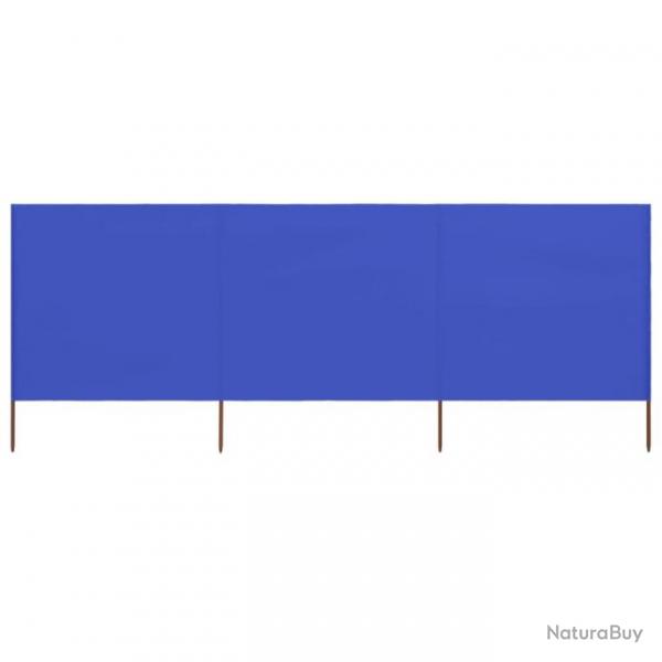 Paravent 3 panneaux Tissu 400 x 120 cm Bleu azur 47147