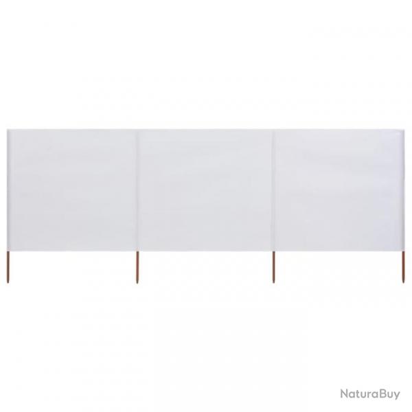 Paravent 3 panneaux Tissu 400 x 160 cm Blanc sable 47148