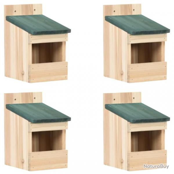 Nichoirs 4 pcs 12x16x20 cm Bois de sapin 47246