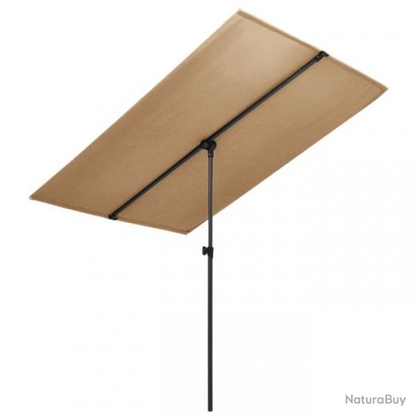 Parasol d'extrieur avec mt en aluminium 2x1,5 m Taupe 47339