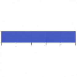 Paravent 5 panneaux Tissu 600 x 120 cm Bleu azuré 47165