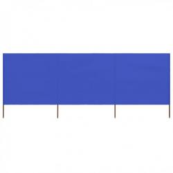 Paravent 3 panneaux Tissu 400 x 160 cm Bleu azuré 47153