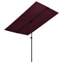 Parasol d'extérieur avec mât en aluminium 180x130 cm Bordeaux 47332