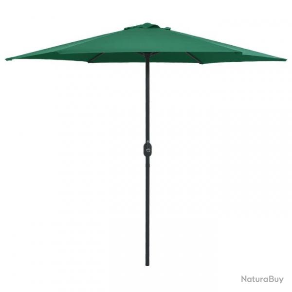 Parasol d'extrieur et mt en aluminium 270x246 cm Vert 47344