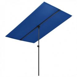 Parasol d'extérieur avec mât en aluminium 180x130 cm Bleu azuré 47335