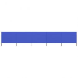 Paravent 5 panneaux Tissu 600 x 80 cm Bleu azuré 47159
