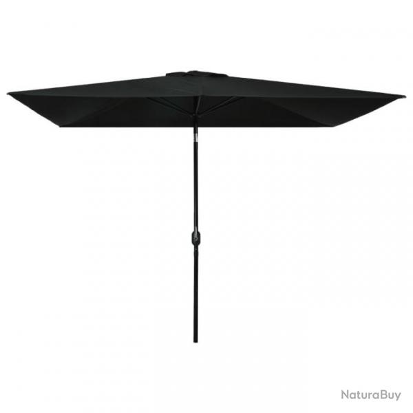 Parasol avec mt en mtal 300 x 200 cm Noir 47128