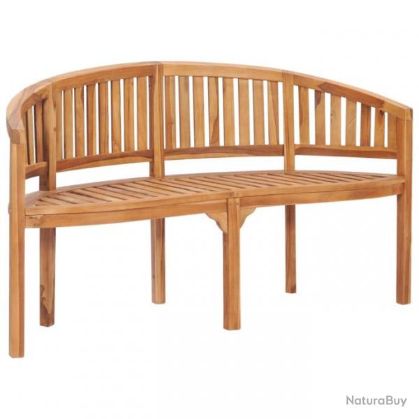 Banc de jardin en forme de banane 151 cm Teck solide 48021