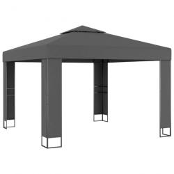 Tonnelle avec toit double 3x3 m Anthracite 47952