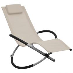 Chaise longue pour enfants Acier Crème