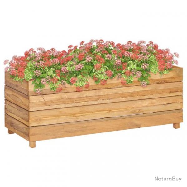 Lit surlev 100x40x38 cm Bois de teck recycl et acier 47422