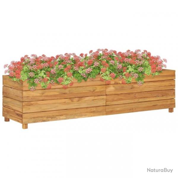 Lit surlev 150x40x38 cm Bois de teck recycl et acier 47423