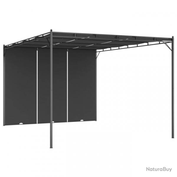 Belvedere auvant de jardin avec rideau latral 4x3x2,25 m Anthracite 47996