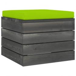 Repose-pied palette de jardin avec coussin Bois de pin