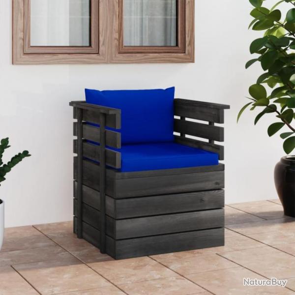 Fauteuil de jardin avec coussins Bois de pin 3061729