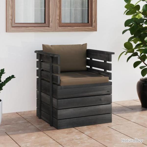 Fauteuil de jardin avec coussins Bois de pin 3061719