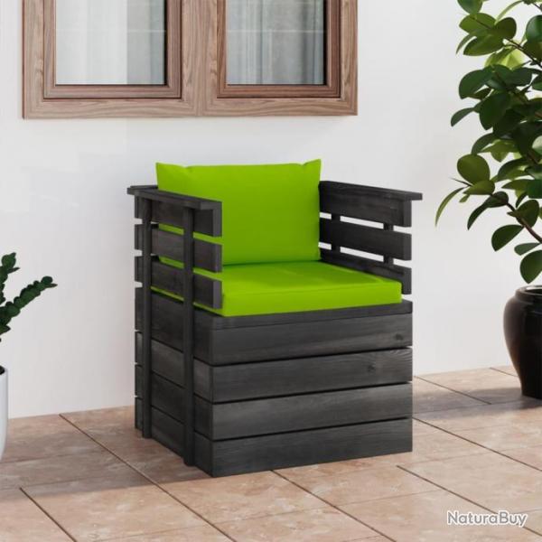 Fauteuil de jardin avec coussins Bois de pin 3061730