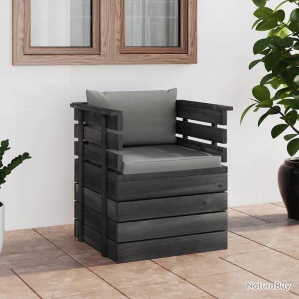 Fauteuil de jardin avec coussins Bois de pin 3061720