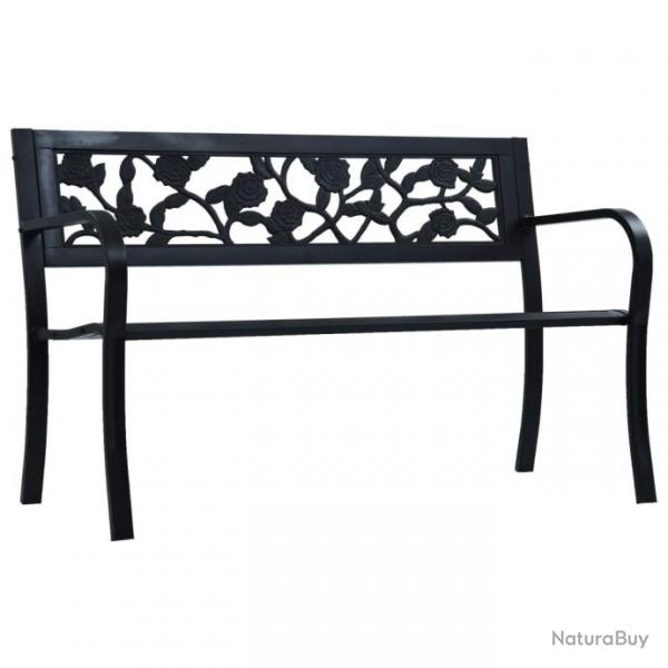 Banc de jardin 125 cm Noir Acier 47942